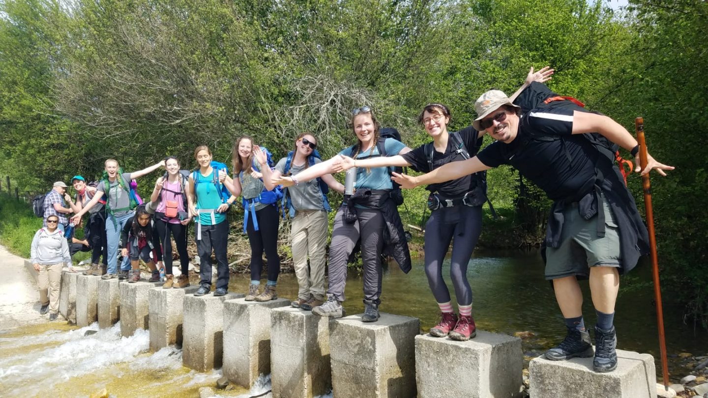 LLC Students at the start of the 2018 Camino de Santiago Pilgrimage