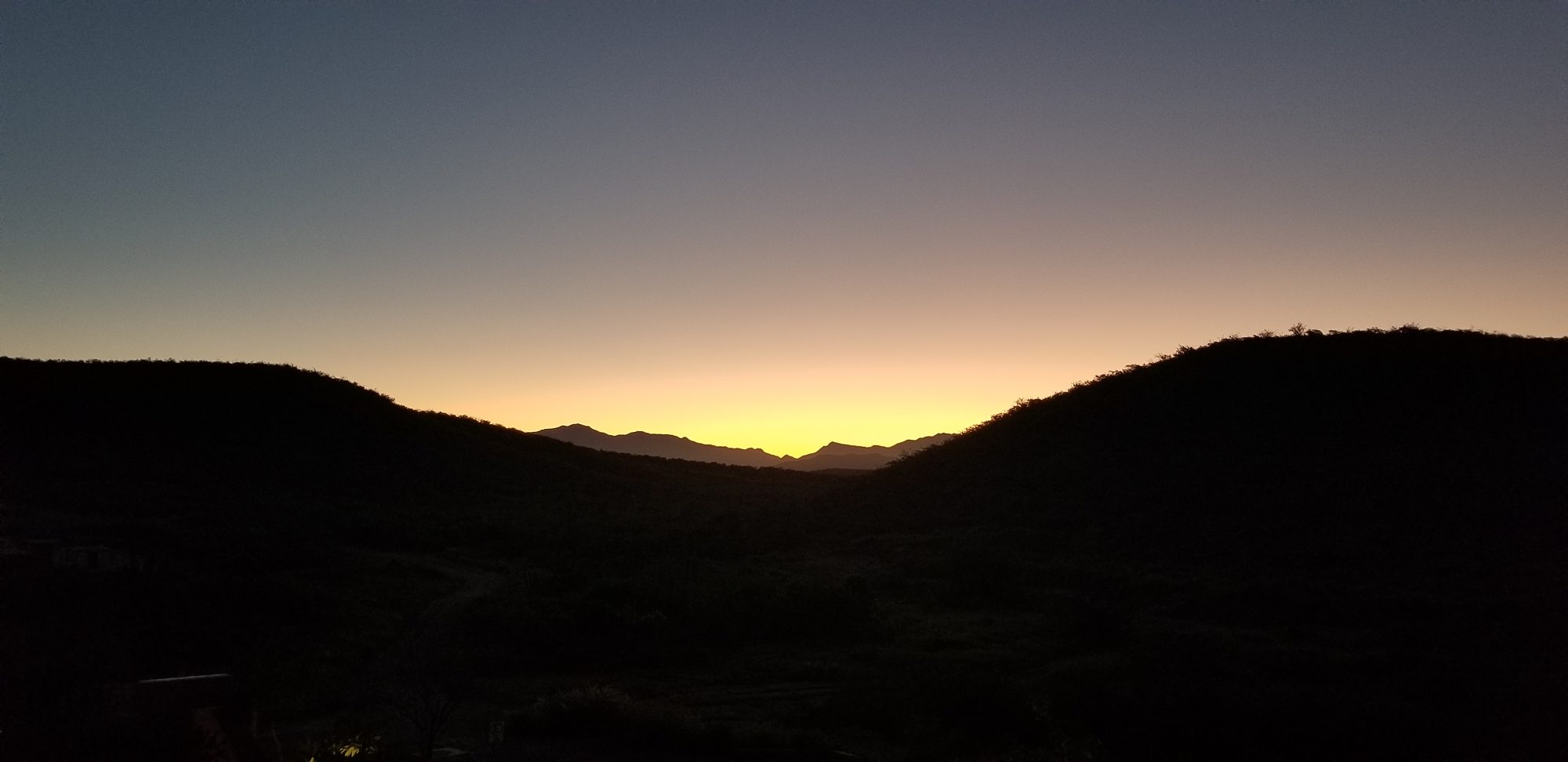 Sunset over hills