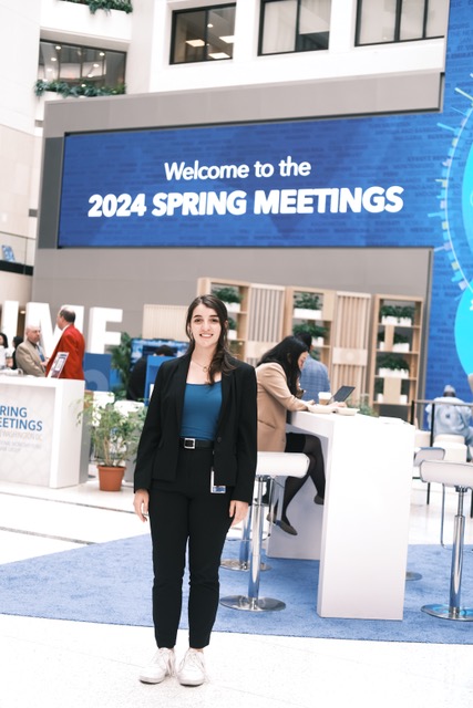 Grace Tiberi at the 2024 Spring Meetings at the International Monetary Fund