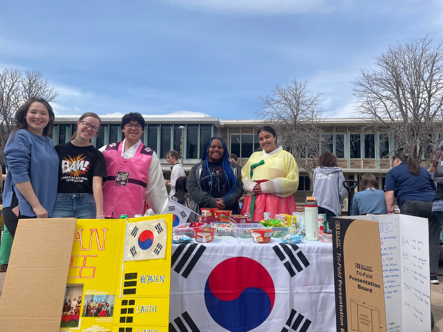 Korean Club tabling at Live, Laugh, Languages on Lory Student Center plaza.